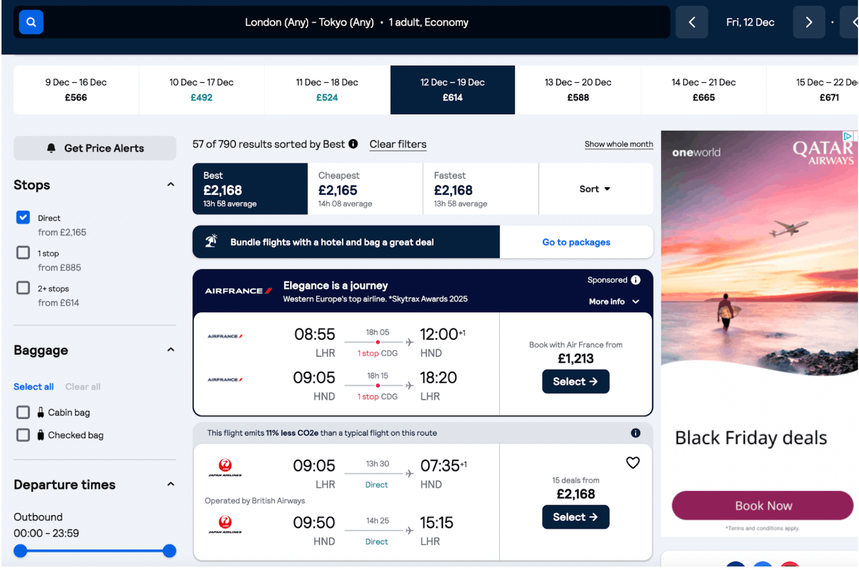 Skyscanner screenshot