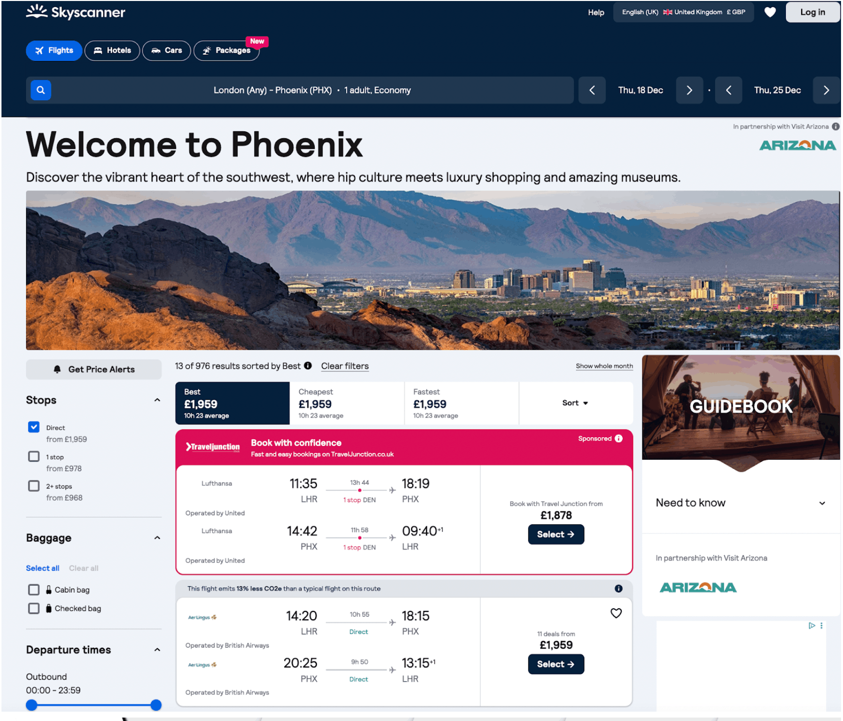 Skyscanner screenshot