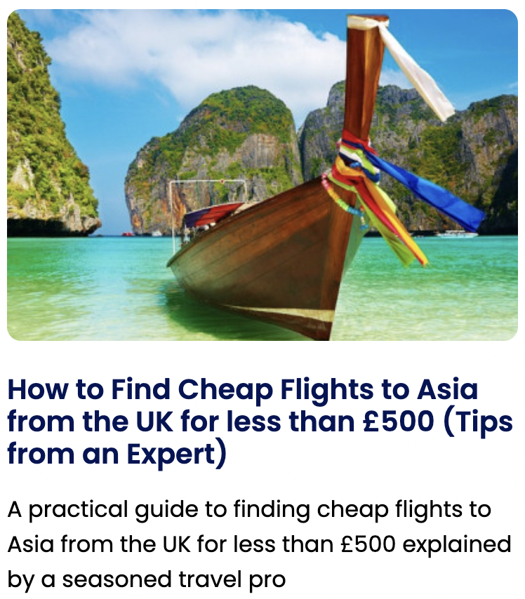 Blog post how to find cheap flights to Asia
