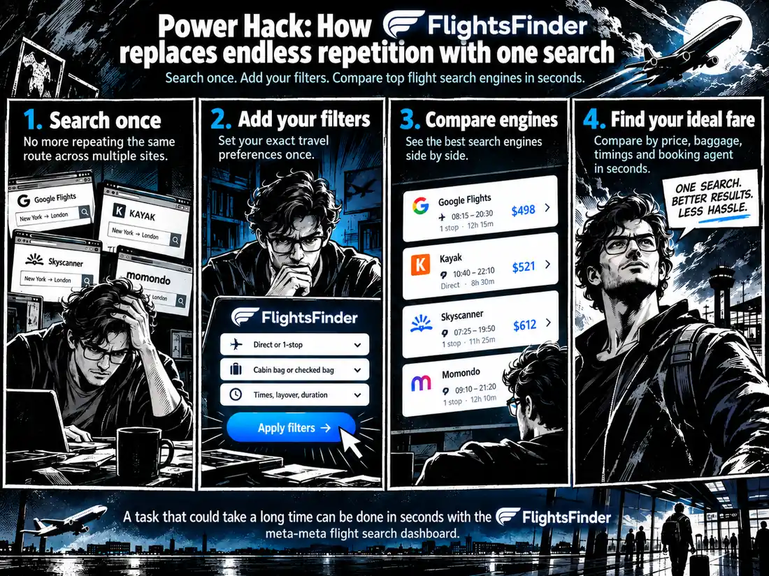 Click to open the 4-step gallery How to find cheap flights fast