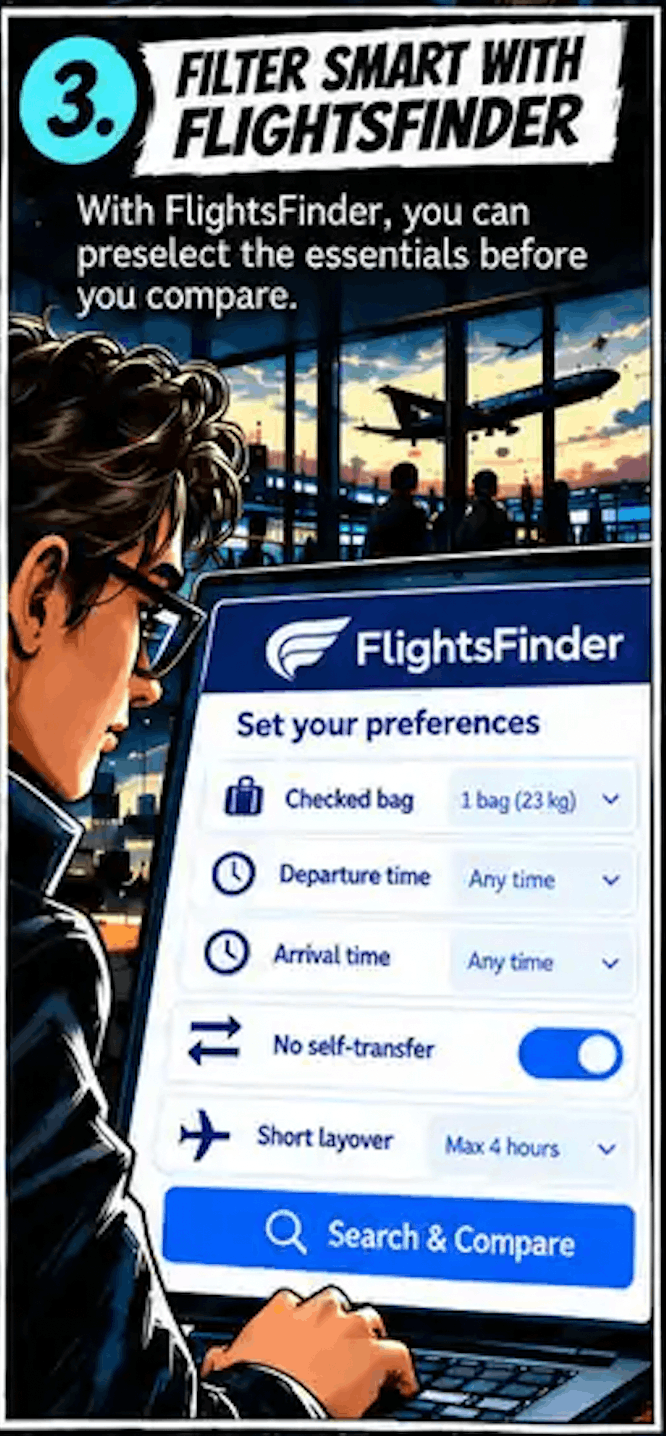 Compare Hack &mdash; Reveal the real cost of a flight &mdash; step 3