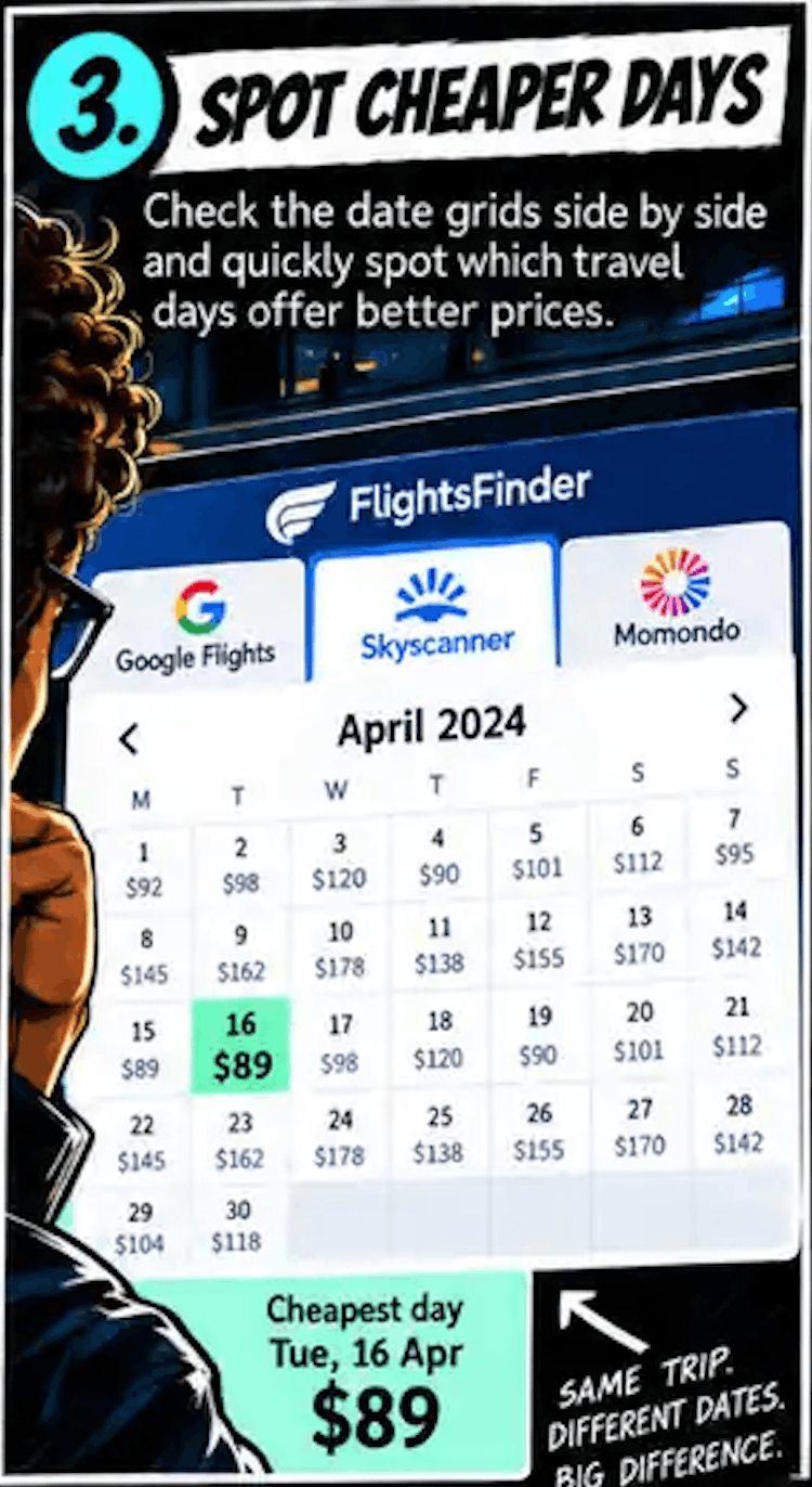 Calendar Hack &mdash; Compare flexible travel dates &mdash; step 3