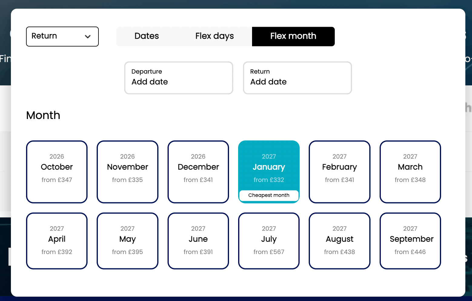 FlightsFinder Flex month
