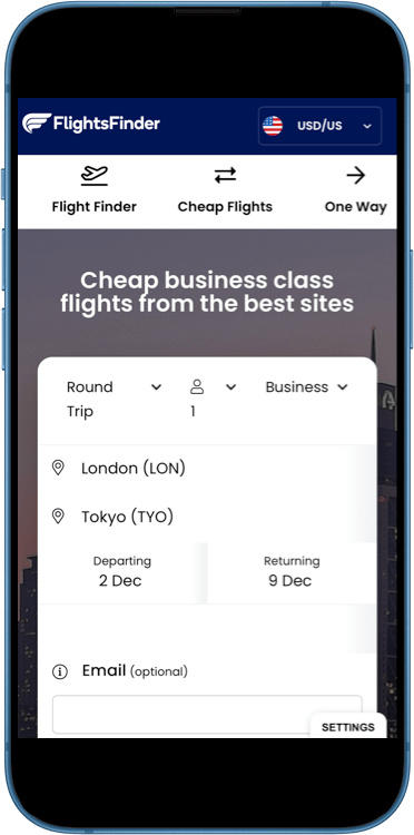 What is a business class flight?